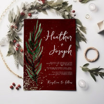 Winter Pine & Gold Weihnachtsfest Hochzeit