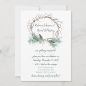 Winter Pine Grapevine Wreath Einladung (Vorderseite)