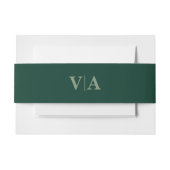 Winter Pine Green mit Wedding Monogram Einladungsbanderole (Vorderseite Beispiel)