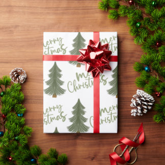 Winter Pine Green Tree Weihnachten Geschenkpapier