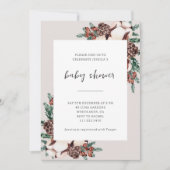 Winter Pine Greenery Simple Baby Shower Einladung (Vorderseite)