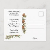 Winter Pine Happy Holidays Kalligraphie | FOTO Postkarte (Rückseite)