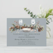 Winter-Pine-Hochzeitsbrunch-Einladung Einladung (Stehend Vorderseite)