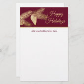 Winter Pine Holiday Briefpapier (Vorne/Hinten)