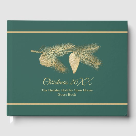 Winter Pine Holiday Gästebuch (Vorderseite)