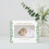 Winter Pine Needles Garland Foto Frohe Weihnachten (Stehend Vorderseite)