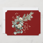 Winter Pine Needles Red Berries Probe Abendessen Einladung (Rückseite)