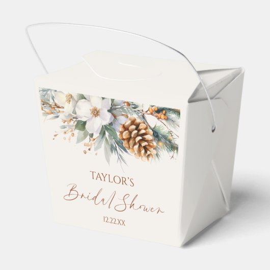 Winter Pine Pine Tree Brautparty Geschenkschachtel (Rückseite)
