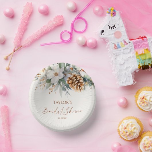 Winter Pine Pine Tree Brautparty Pappteller (Party)