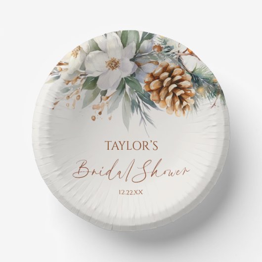 Winter Pine Pine Tree Brautparty Pappteller (Vorderseite)