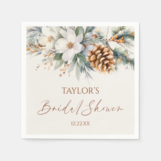 Winter Pine Pine Tree Brautparty Serviette (Vorderseite)