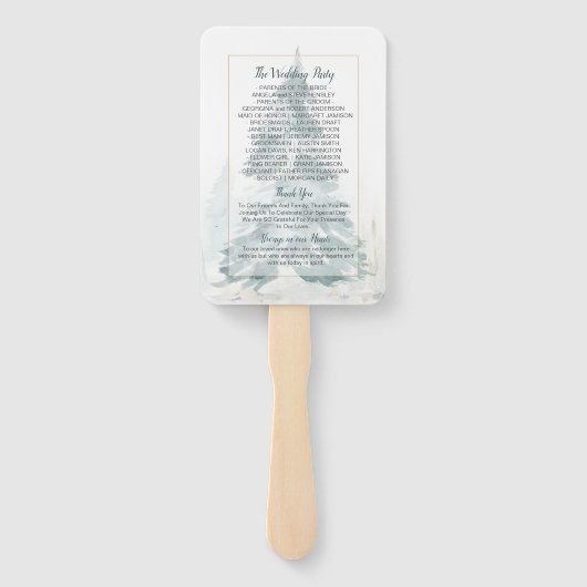 Winter Pine Romance Programm Fans Fächer (Rückseite)