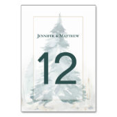Winter Pine Romance Tischnummer (Vorderseite)
