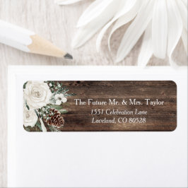 Winter Pine Rustic Wedding Rücksendeadresse