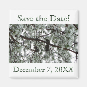 Winter Pine Save the Date Magnet