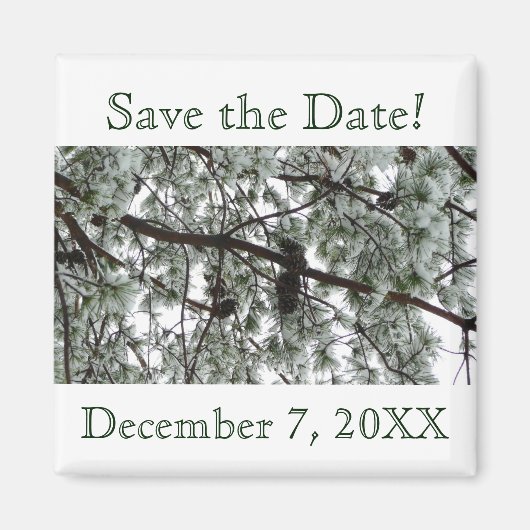 Winter Pine Save the Date Magnet (Vorne)