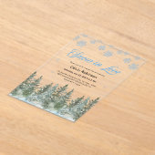 Winter Pine Snow in Love Snowflakes Bridal Shower Acryleinladungen (Ablage )