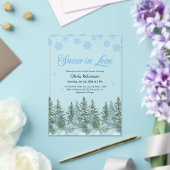Winter Pine Snow in Love Snowflakes Bridal Shower Acryleinladungen (In Situ (Hochzeit))