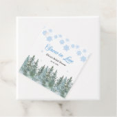 Winter Pine Snow in Love Snowflakes Bridal Shower Geschenkanhänger (Beispiel)