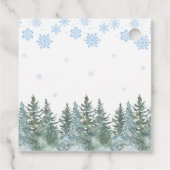Winter Pine Snow in Love Snowflakes Bridal Shower Geschenkanhänger (Rückseite)