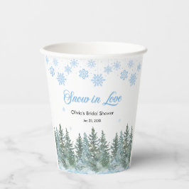 Winter Pine Snow in Love Snowflakes Bridal Shower Pappbecher