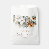Winter Pine Tree Baby Dusche Geschenktütchen (Vorderseite)