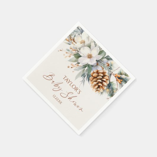 Winter Pine Tree Baby Dusche Serviette (Ecke)