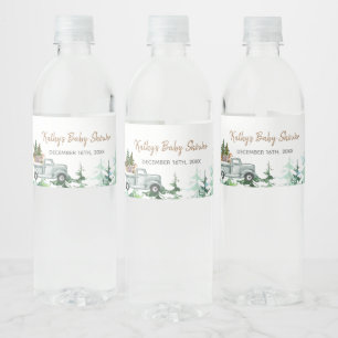 Winter Pine Tree Baby Dusche Wasser Flasche Etiket Wasserflaschenetikett