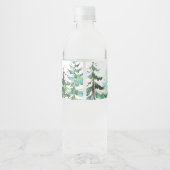 Winter Pine Tree Baby Dusche Wasser Flasche Etiket Wasserflaschenetikett (Rückseite)