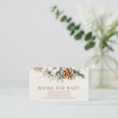 Winter Pine Tree Babydusche Bücher für Baby Begleitkarte (Stehend Vorderseite)