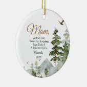 Winter Pine Tree Bloral Mutter der Braut Keramik Ornament (Rechts)