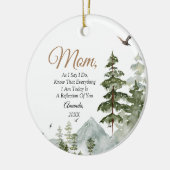 Winter Pine Tree Bloral Mutter der Braut Keramik Ornament (Links)