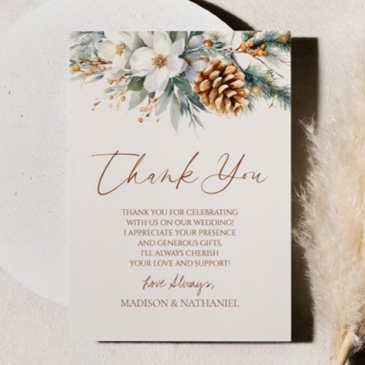 Winter Pine Tree Blume Bloral Dankeskarte