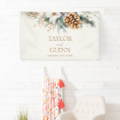Winter Pine Tree Blume Blumengarten Hochzeit Banner (Insitu)