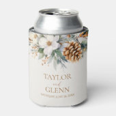 Winter Pine Tree Blume Blumengarten Hochzeit Dosenkühler (Kanne Vorderseite)