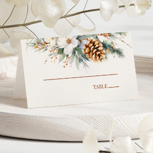 Winter Pine Tree Blume Blumenhochzeit Platzkarte