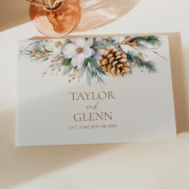 Winter Pine Tree Blume Hochzeit Gästebuch