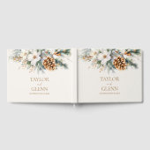 Winter Pine Tree Blume Hochzeit Gästebuch (Voll)