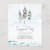 Winter Pine Tree Budget Engagement Party einladen (Vorderseite)