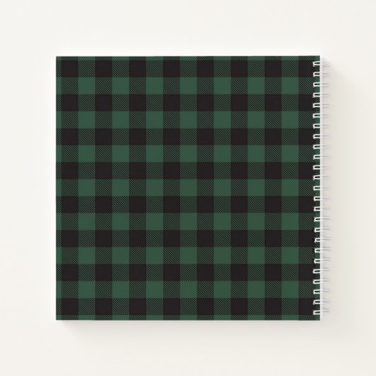 Winter Pine Tree Buffalo Kariertes Gästebuch Hochz Notizblock (Rückseite)