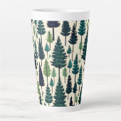 Winter Pine Tree Design Weihnachtsschnee #4 Milchtasse (Vorderseite)