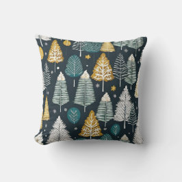 Winter Pine Tree Design Weihnachtsschnee Kissen