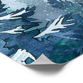 Winter Pine Tree Forest Baby Dusche Willkommenspen Poster (Ecke)