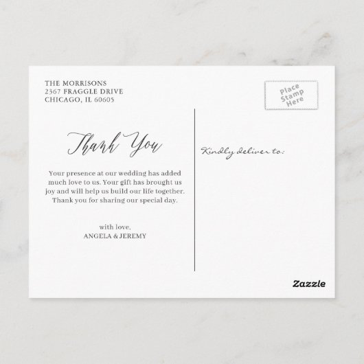 Winter Pine Tree Forest Danke Postkarte (Rückseite)