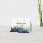 Winter Pine Tree Forest Script Vielen Dank Dankeskarte (Vorderseite)