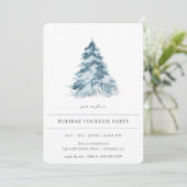Winter Pine Tree Holiday Party Invitation Einladung (Stehend Vorderseite)