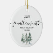 Winter Pine Tree in liebevoller Erinnerung an Keramik Ornament (Rechts)