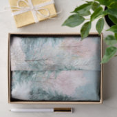 Winter Pine Tree Landscape Art with Pink & Gold Seidenpapier (Geschenk)