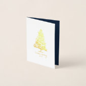 Winter Pine Tree Mini Urlaub Grüße mit Foto Folienkarte (Vorderseite)
