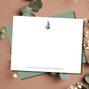 Winter Pine Tree Minimalistisch Mitteilungskarte